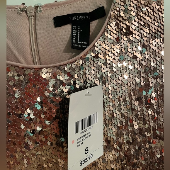 Rose Gold Sequin Mini Dress - Picture 3 of 3